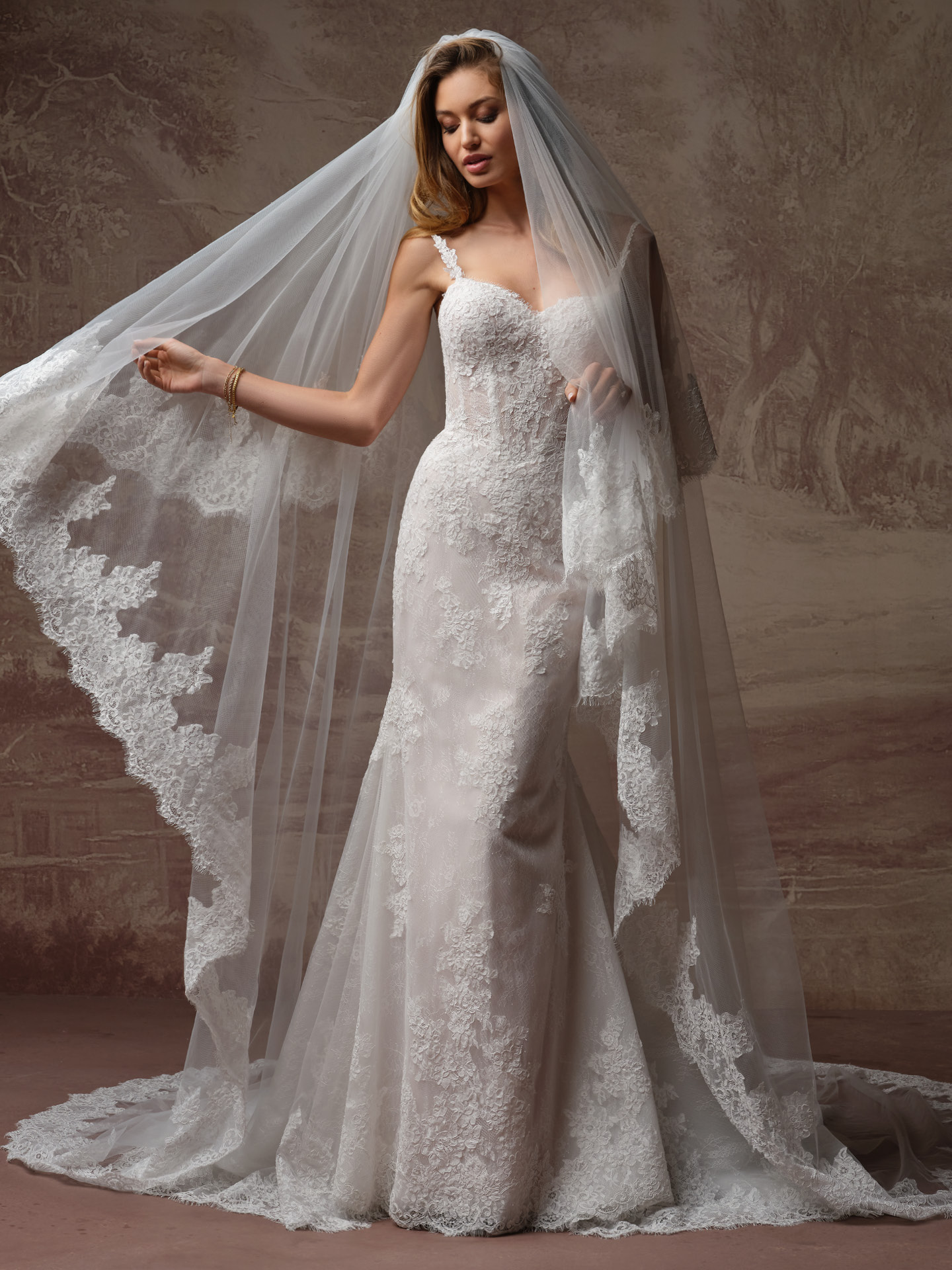 Feminine Chantilly lace sweetheart neckline wedding dress Bridal Shop Middlesbrough Darlington Teesside